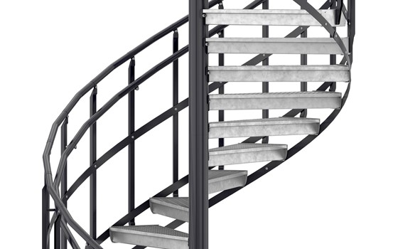 Spindeltreppe Geländer Knieleiste