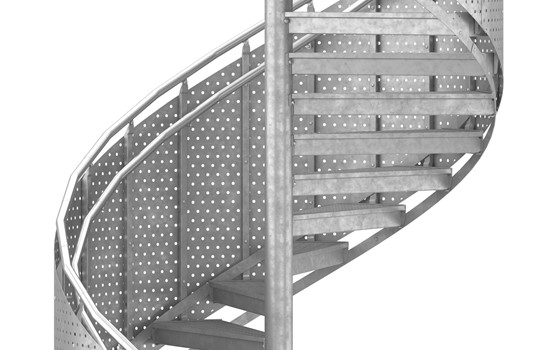 Spindeltreppe Geländer Blech