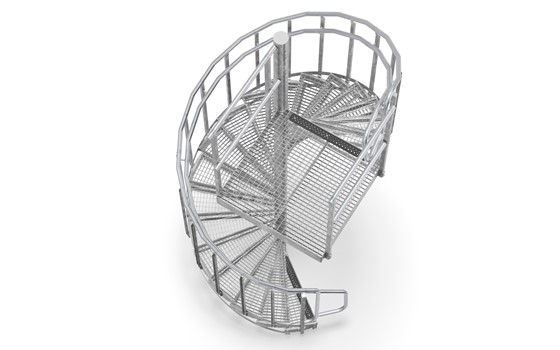 Spindeltreppe quadratisch Treppenabsatz
